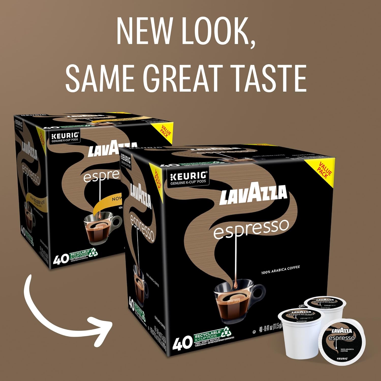Lavazza Espresso. Single-Serve Keurig K-Cup Pods. Medium Roast Coffee. 40-Count Box