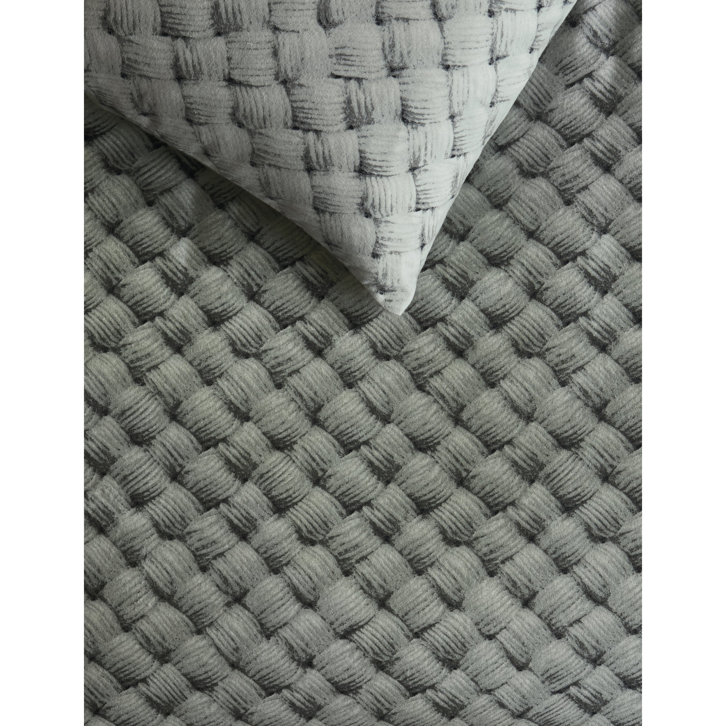 Rivièra Maison Woven Wool Dekbedovertrek 140 x 200/220 cm - Groen