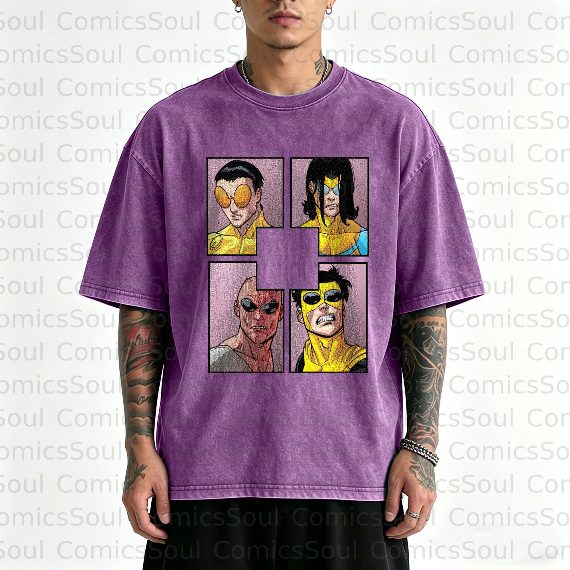 Unisex Anime Inspired Vintage Washed T-Shirt