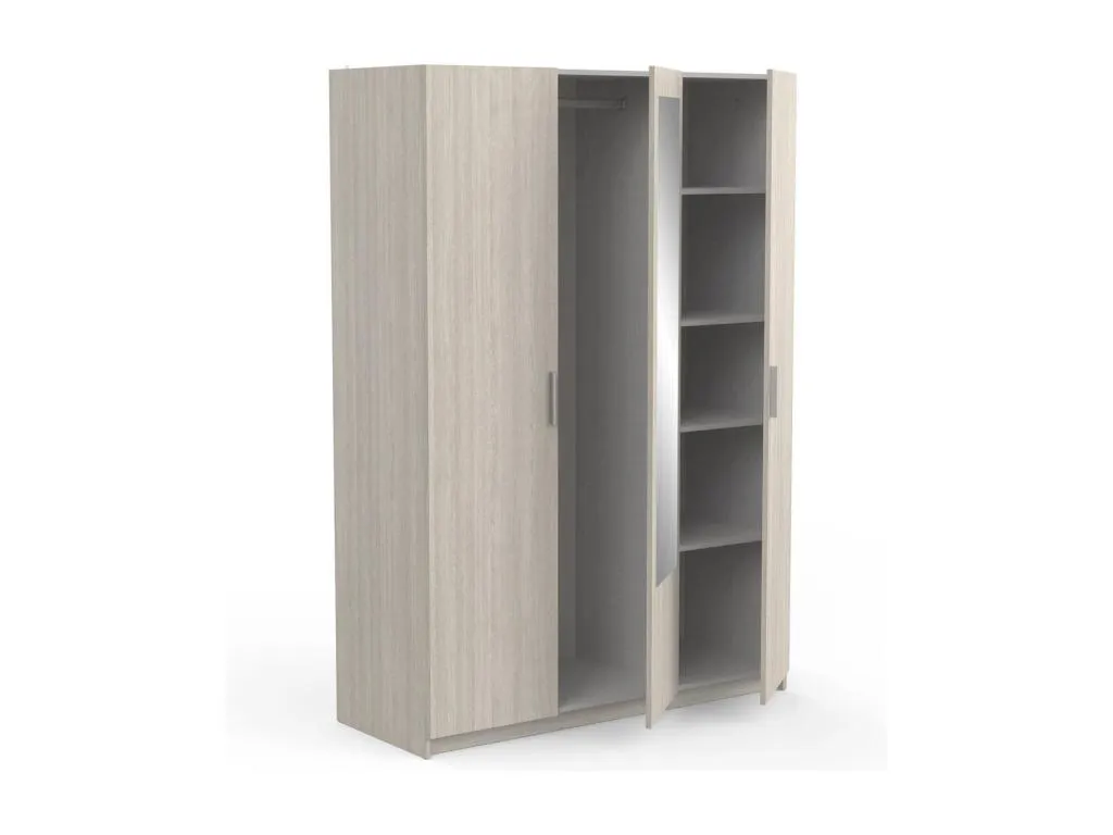 Armario 3 Puertas 1 Espejo con Perchero L133.5 cm - Pricy3 RHVS53219