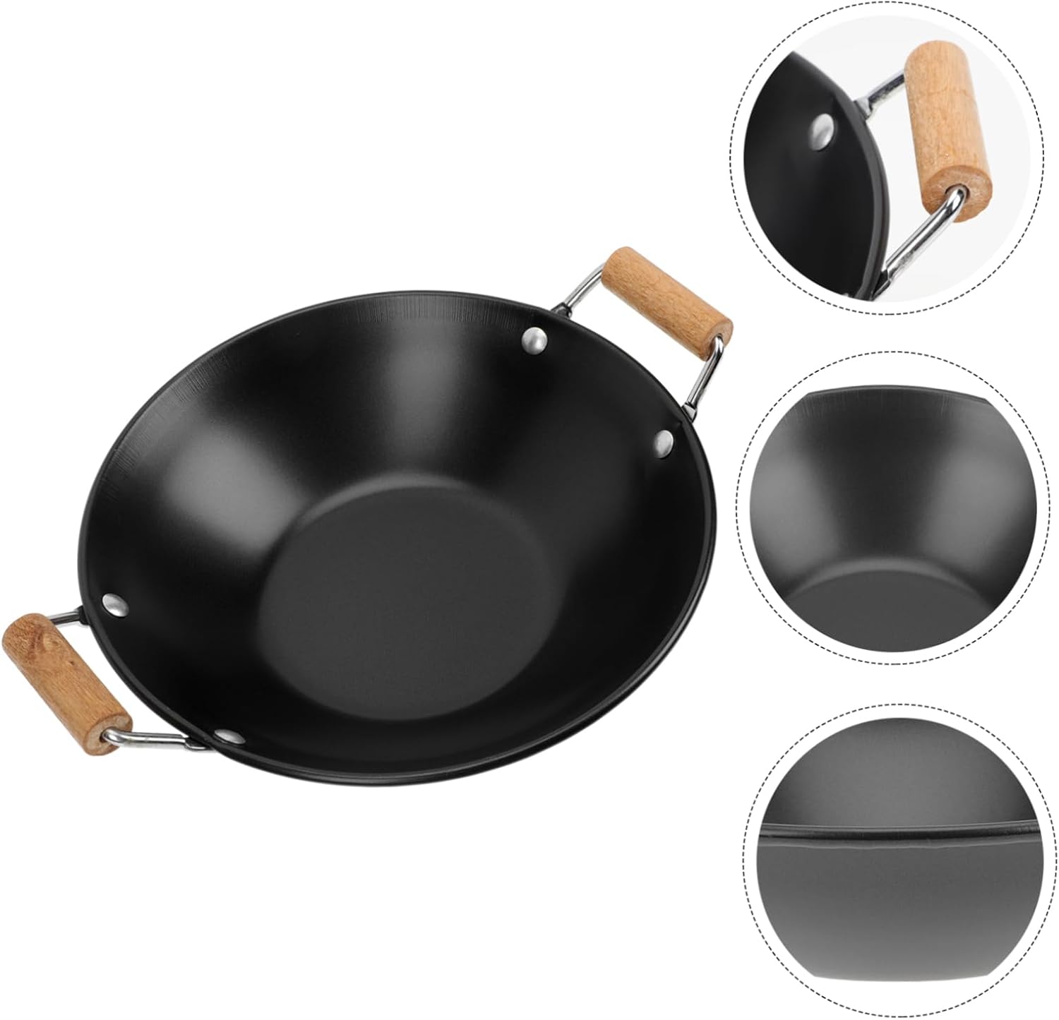 MAGICLULU Stainless Steel Griddle Nonstick Grill Pan Camping Skillet Steak Cooker Nonstick Pan with Lid Noodle Omelet Paella Pan Japanese Small Stoves Wok Metal Individual