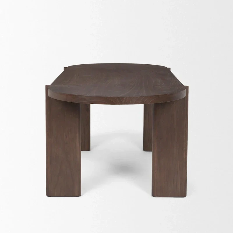 Sohan Dark Elm Oval Dining Table - Dimensions: 91.0L x 38.0W x 30.0H