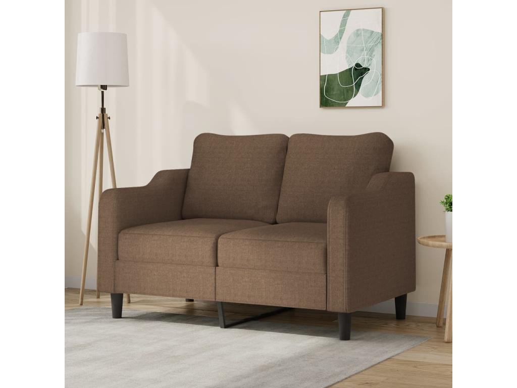 Sofá de 2 plazas de tela marrón 120 cm