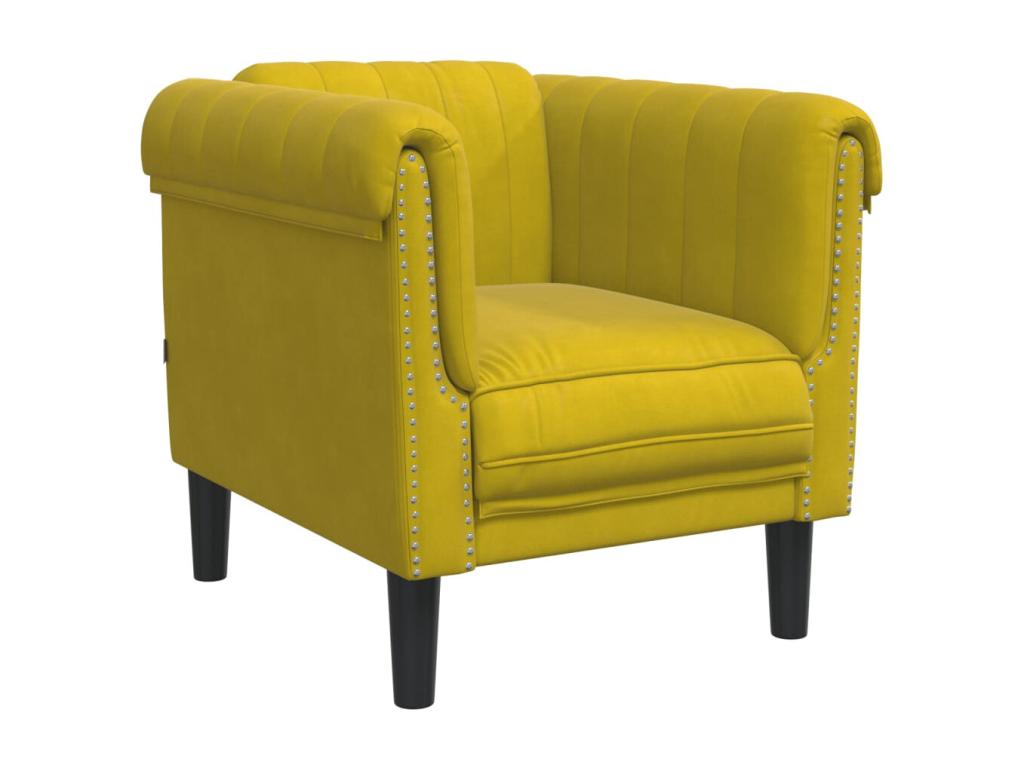 Sillón de terciopelo amarillo