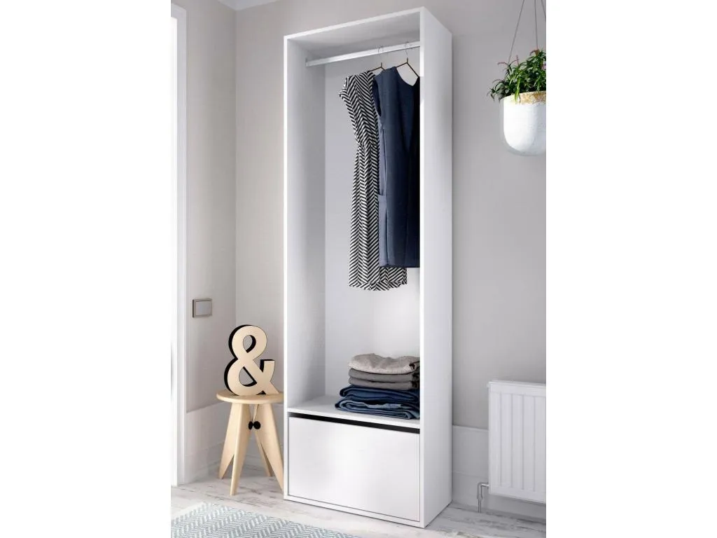 Gran Armario Hogarsens Muebles de dormitorio Vestidor Armario de ropa 60x45 h205 cm Blanco y Hogarsens