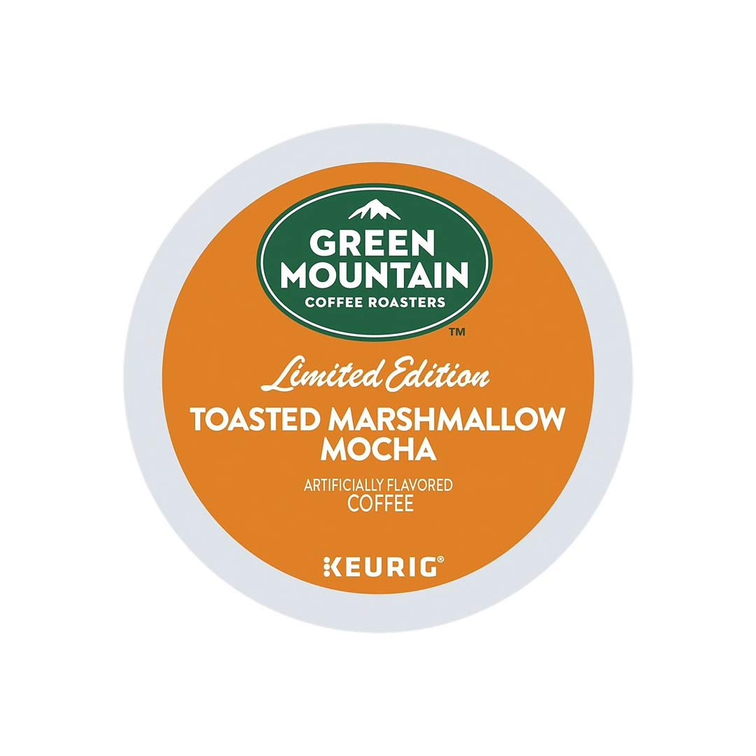 Green Mountain Coffee Roasters Toasted Marshmallow Mocha. Single-Serve Keurig K-Cup Pods. Flavored Light Roast Coffee. 24 Count