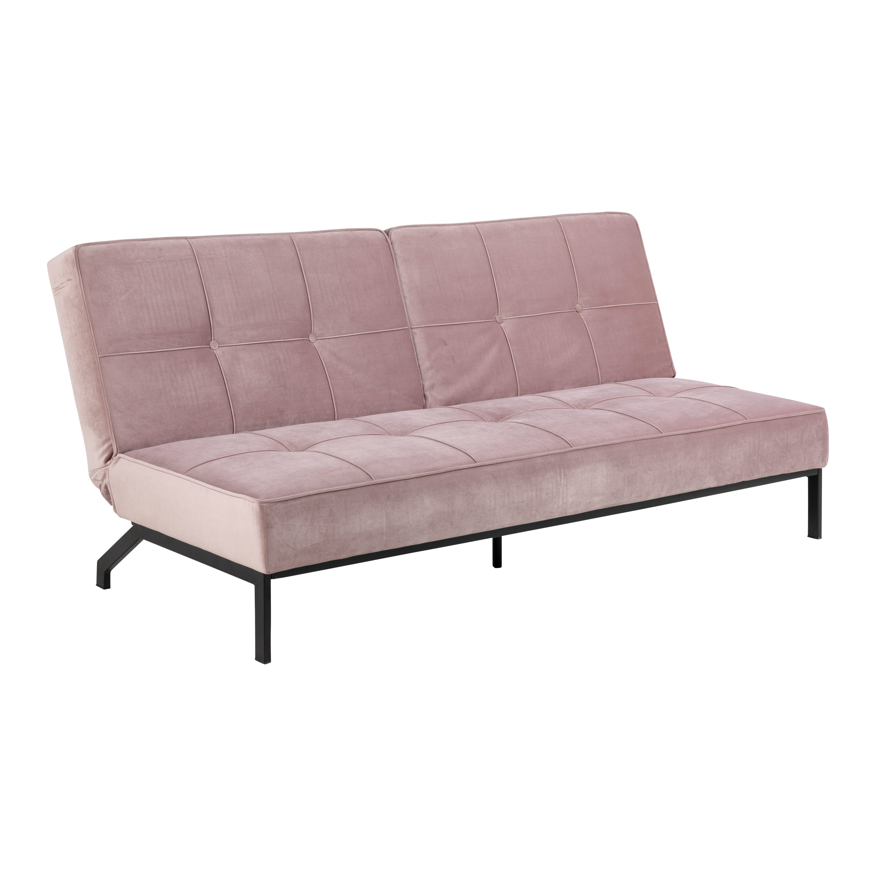 Blokker basic Sabine Slaapbank - Fluweel - Dusty Pink