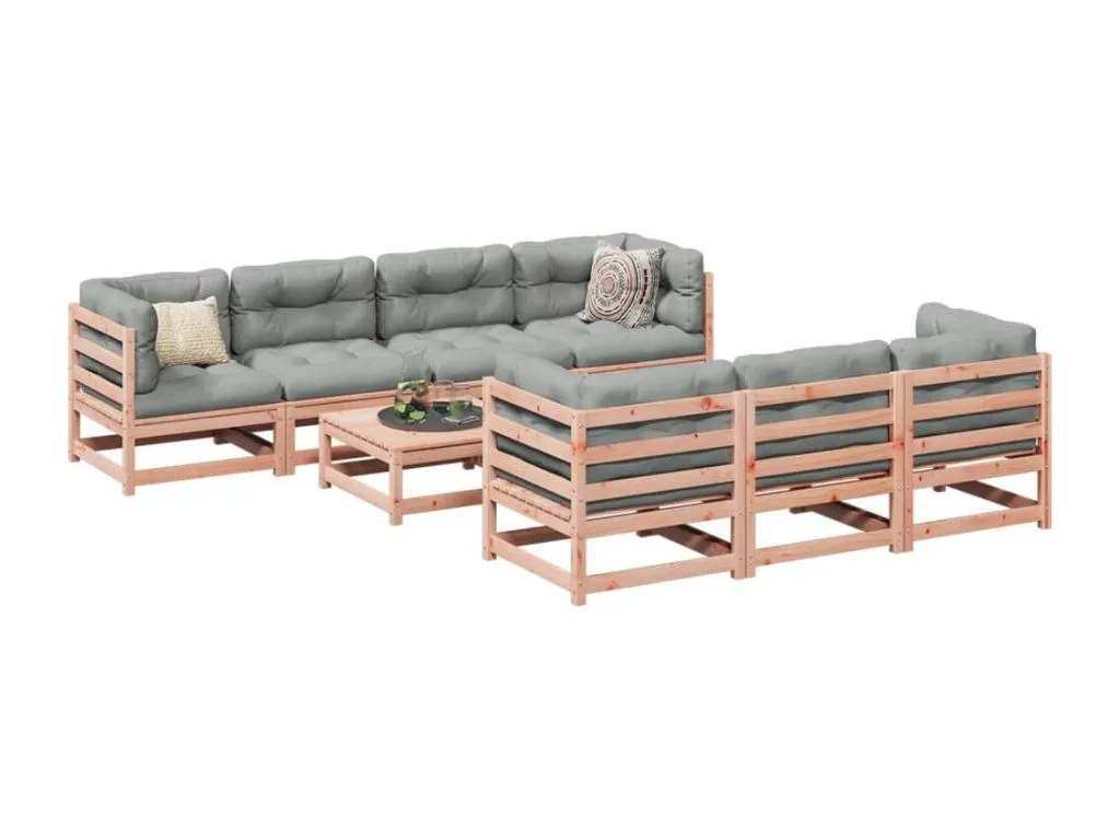 Set de sofás de exterior Biocasahogar – 8 piezas con cojines incluidos AS6387150