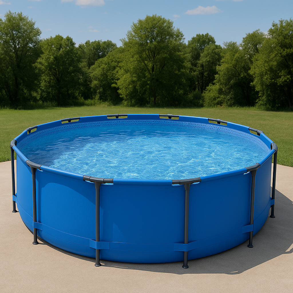 Piscina tubular redonda Piscina redonda desmontable exterior azul PVC jardín 457x107 cm