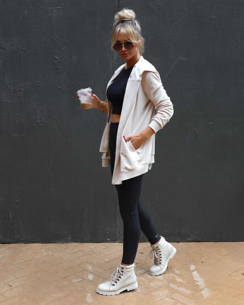 Kathy Pocketed Jacket - Beige - Se7enfashion
