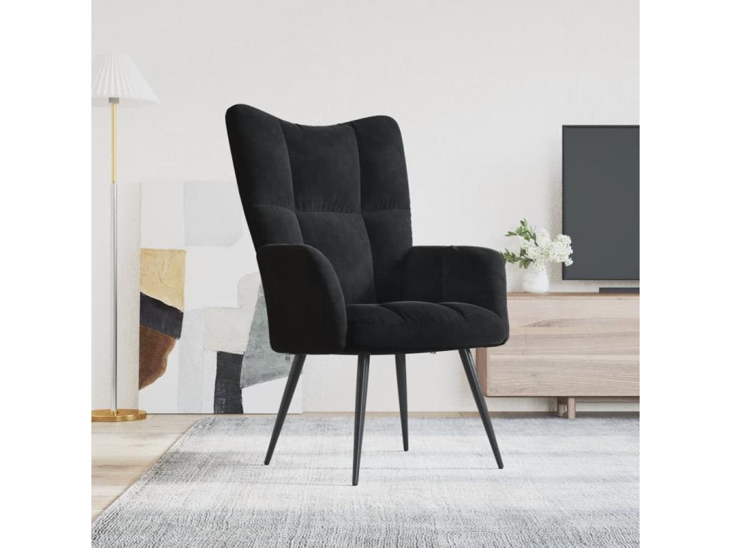 Silla de relajación de terciopelo negro