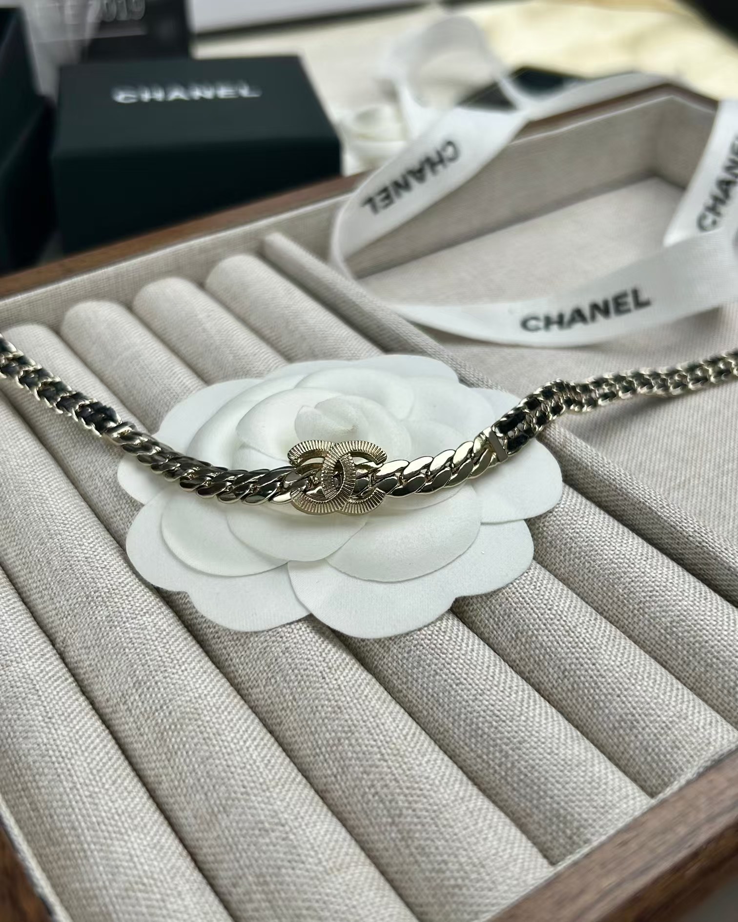 Chanel Leather Choker Necklace - Original Replica Club