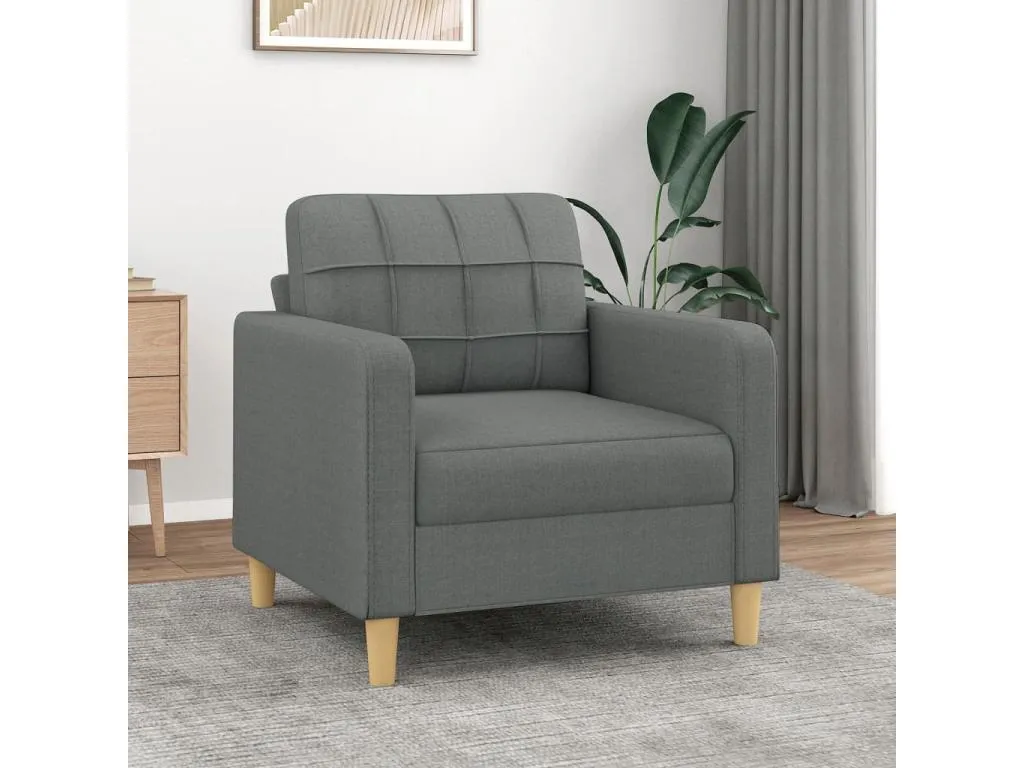 Sillón de tela gris oscuro 60 cm