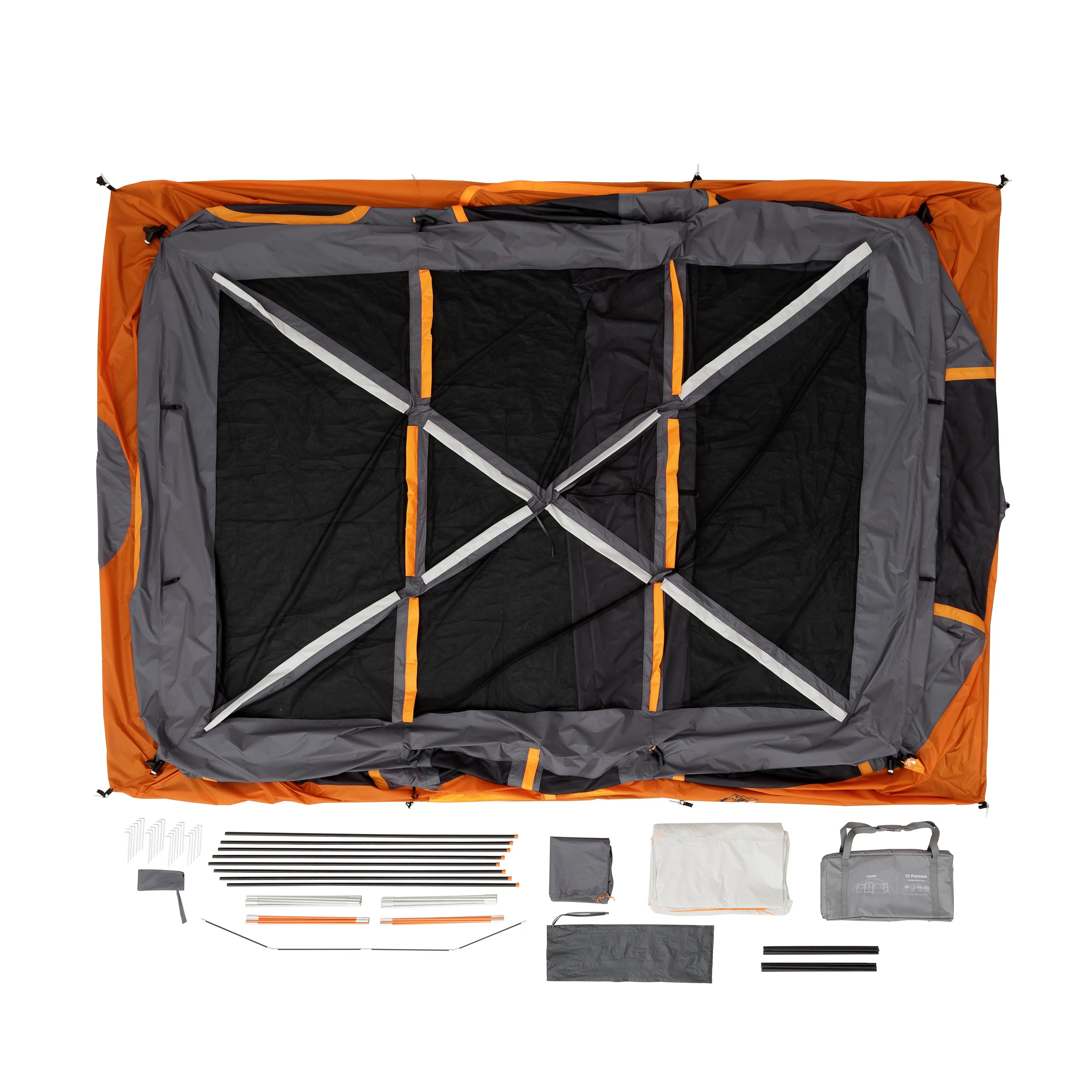 Core Equipment 12 Person Straight Wall Cabin Camping Tent - Image 7