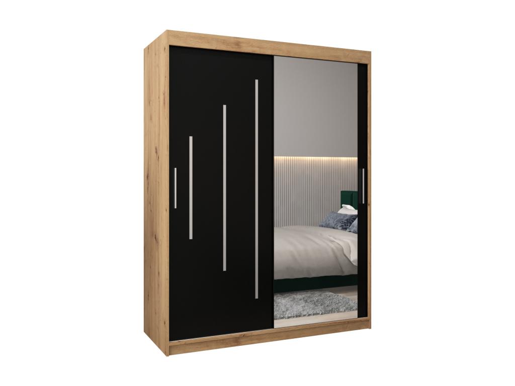 ARMARIO YORK 2 DE PUERTAS CORREDERAS 200/150/62 2 puertas (artisan/negro)