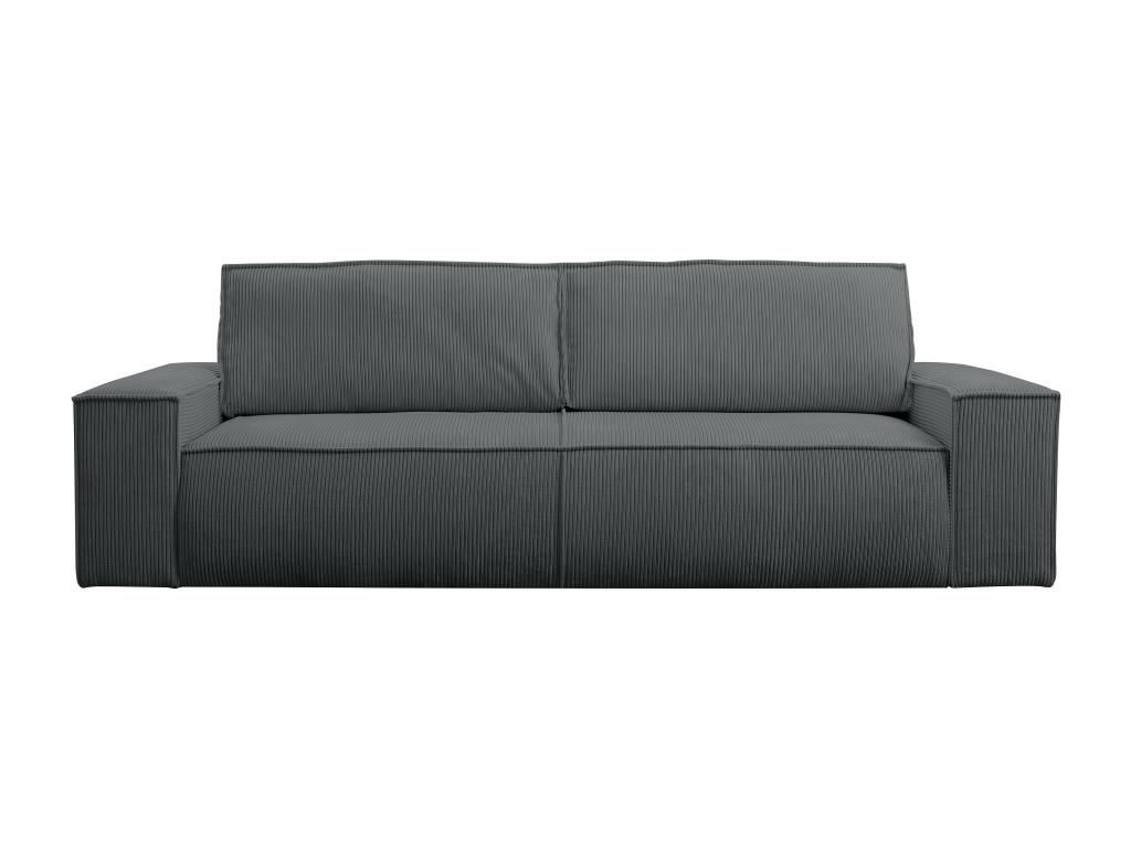 Sofá cama de 4 plazas de pana gris antracita