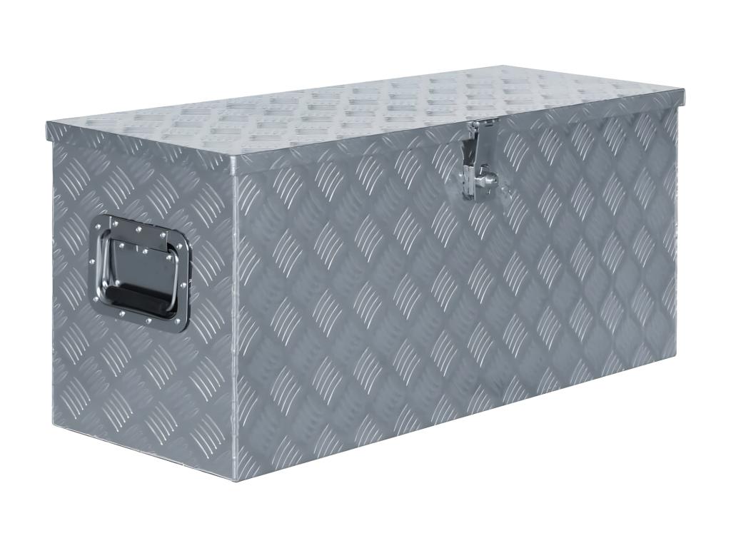 Maison Exclusive Caja de aluminio plateado 90,5x35x40 cm