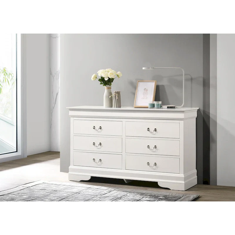 Louis Philippe 6-Drawer Dresser for Bedroom