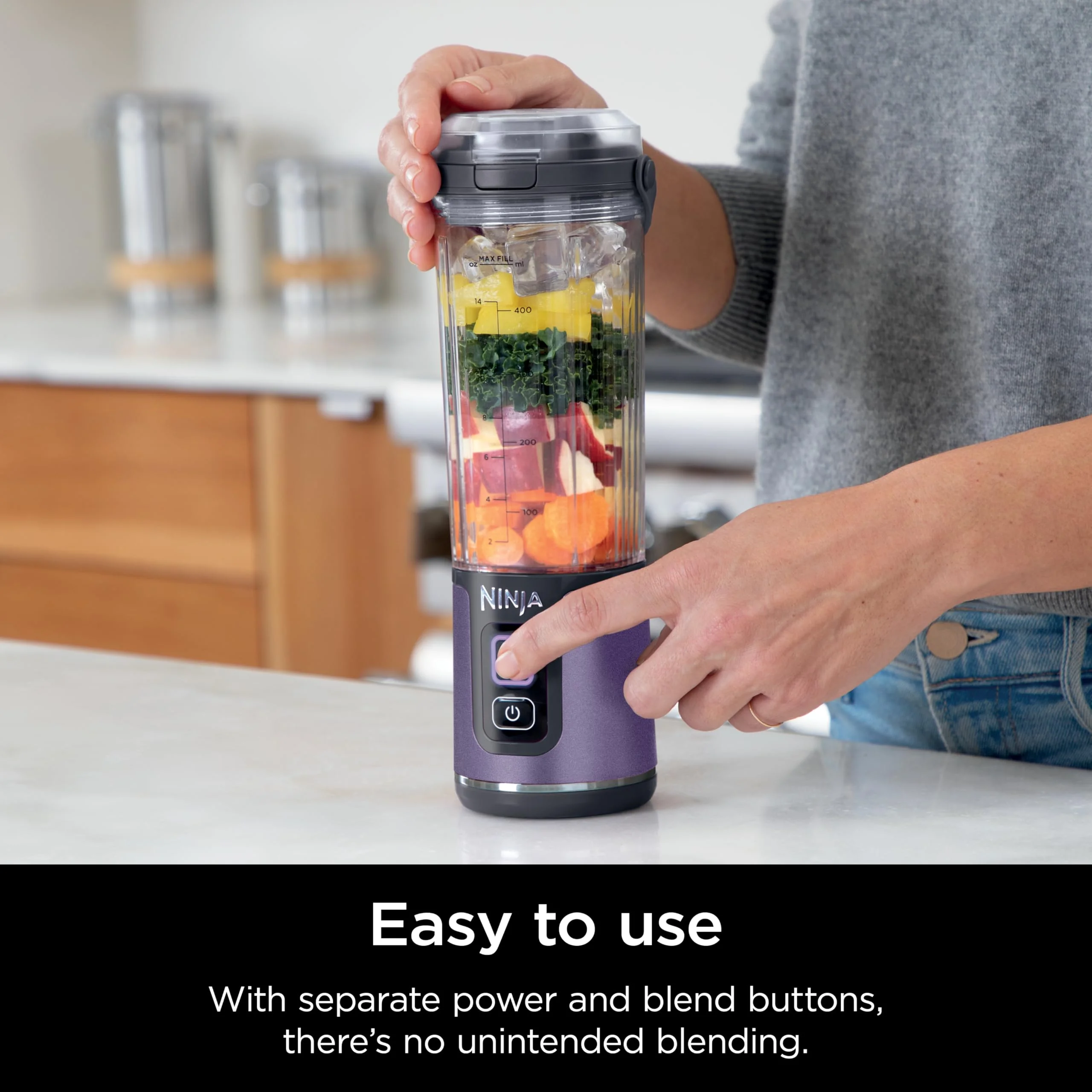 Ninja Blast Portable Blender, Cordless, 18oz. Vessel, Personal Blender for Shakes & Smoothies, BPA Free, Leakproof Lid & Sip Spout, USB-C Rechargeable, Dishwasher Safe Parts, Metallic Purple, - Image 8