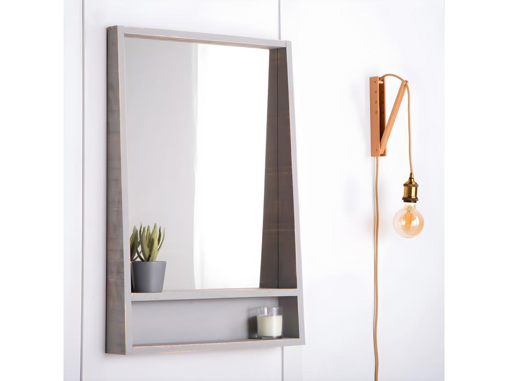 Espejo de pared de Madera Gris 90 x 60- Arno