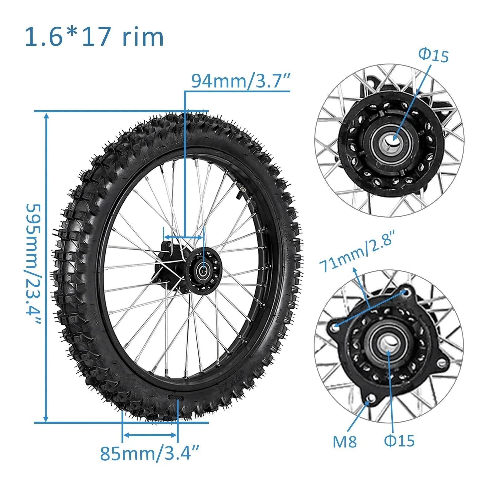Complete Front Rear Wheel Kit 17