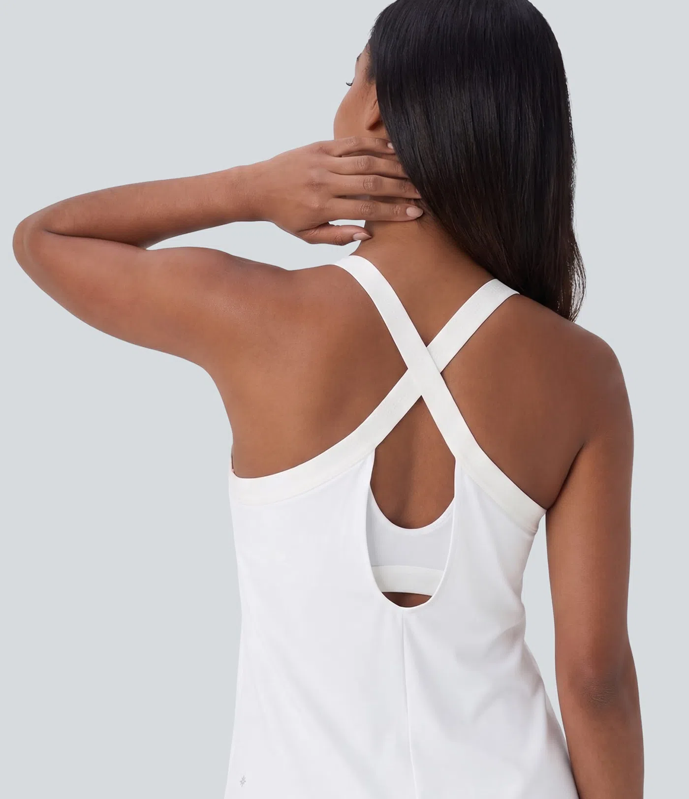 U Neck Curved Hem InstantCool Yoga Tank Top