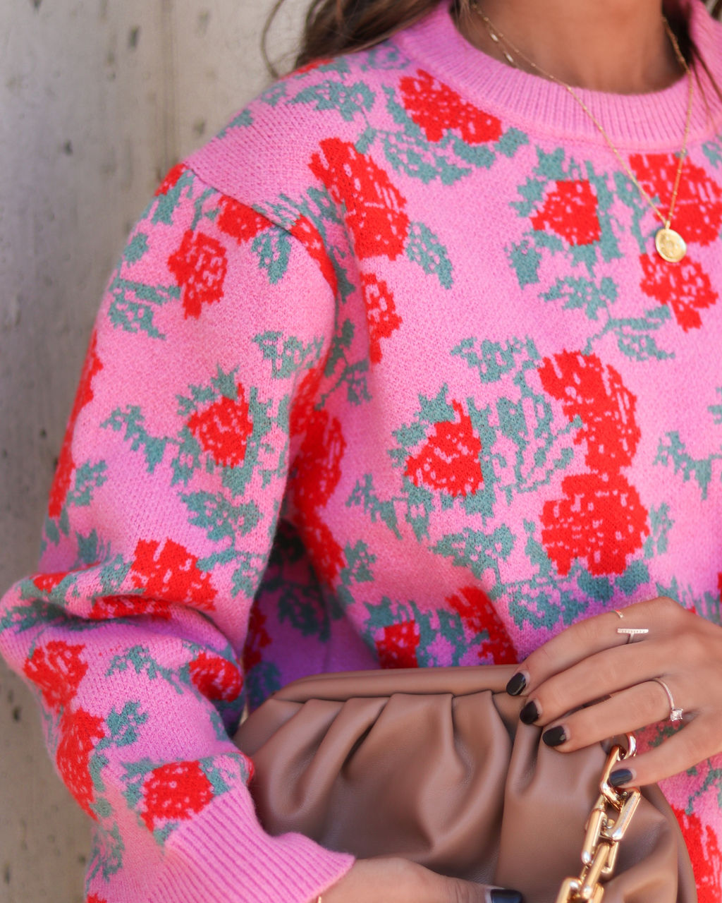 Stop And Smell The Roses Knit Pullover Sweater - Se7enfashion