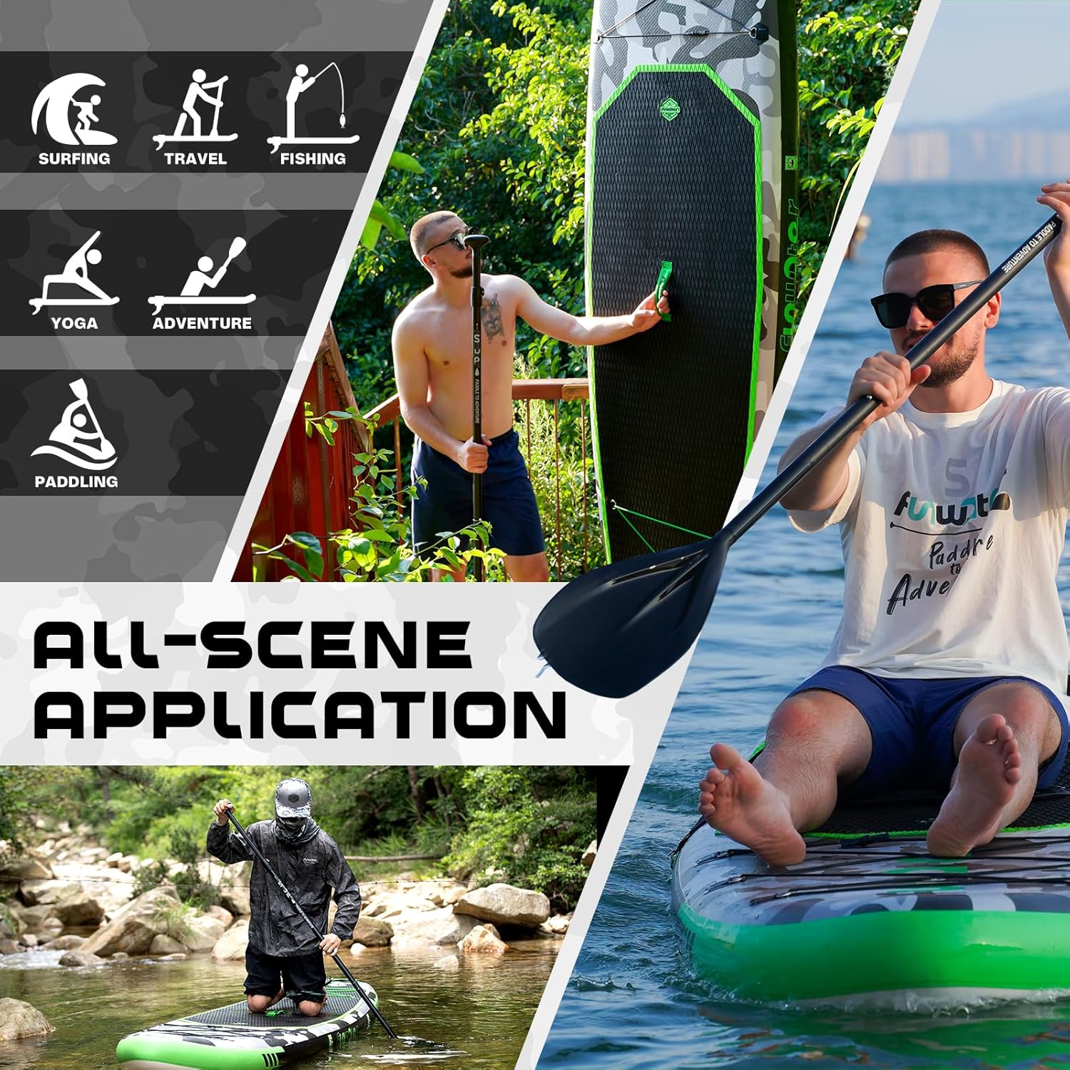 FunWater Inflatable Stand Up Paddle Board, 11 ft x 32 in x 6 in - SUP Paddle Accessories - Image 107 FunWater Inflatable Stand Up Paddle Board, 11 ft x 32 in x 6 in - SUP Paddle Accessories - Image 107