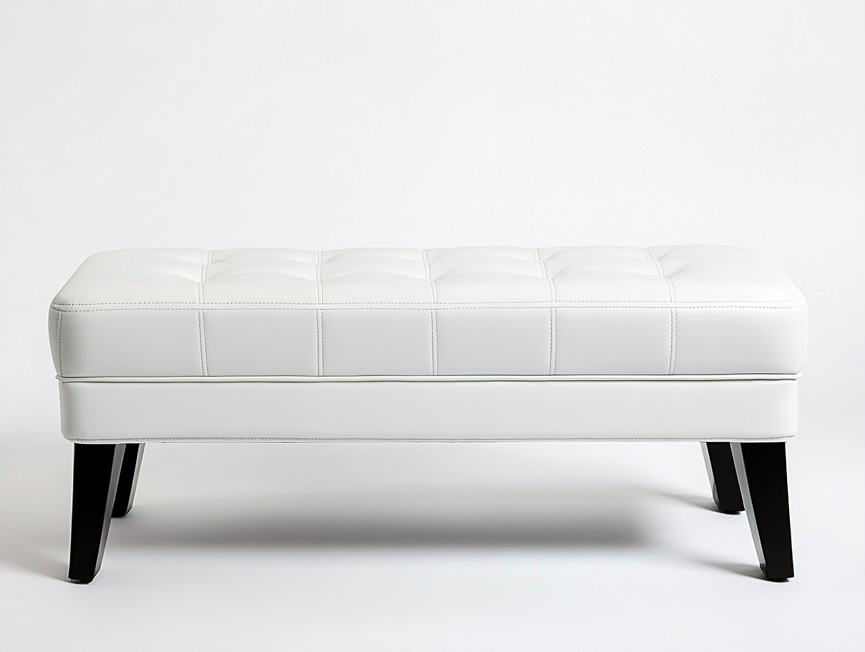 Banco tapizado rectangular para pie de cama estilo minimalista