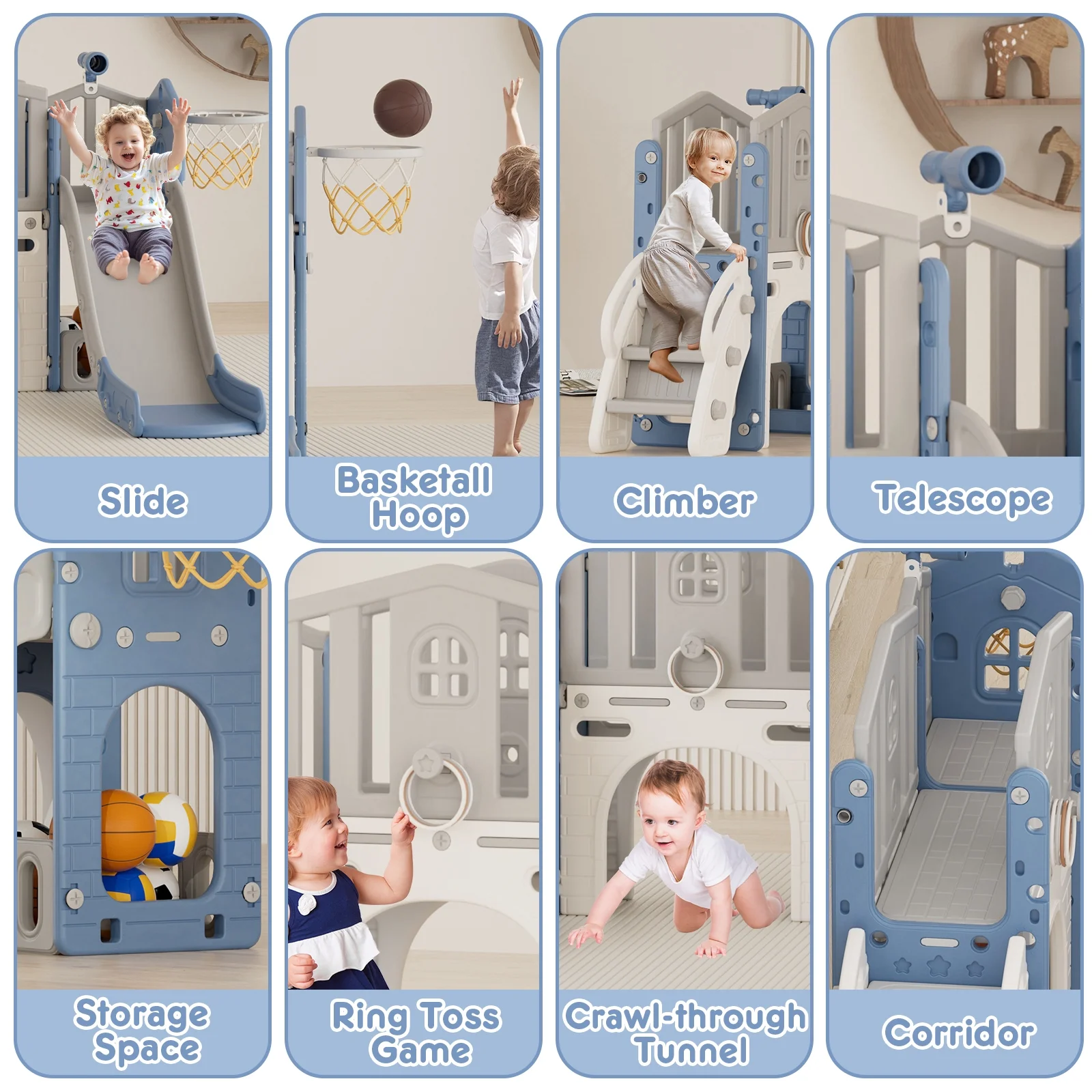 Korimefa 11-in-1 Toddler Slide Set with Golf, Basketball Hoop, Kids Slide for Toddlers Age 1-4, Climber Slip and Slides, Baby Outdoor Toys - Image 23