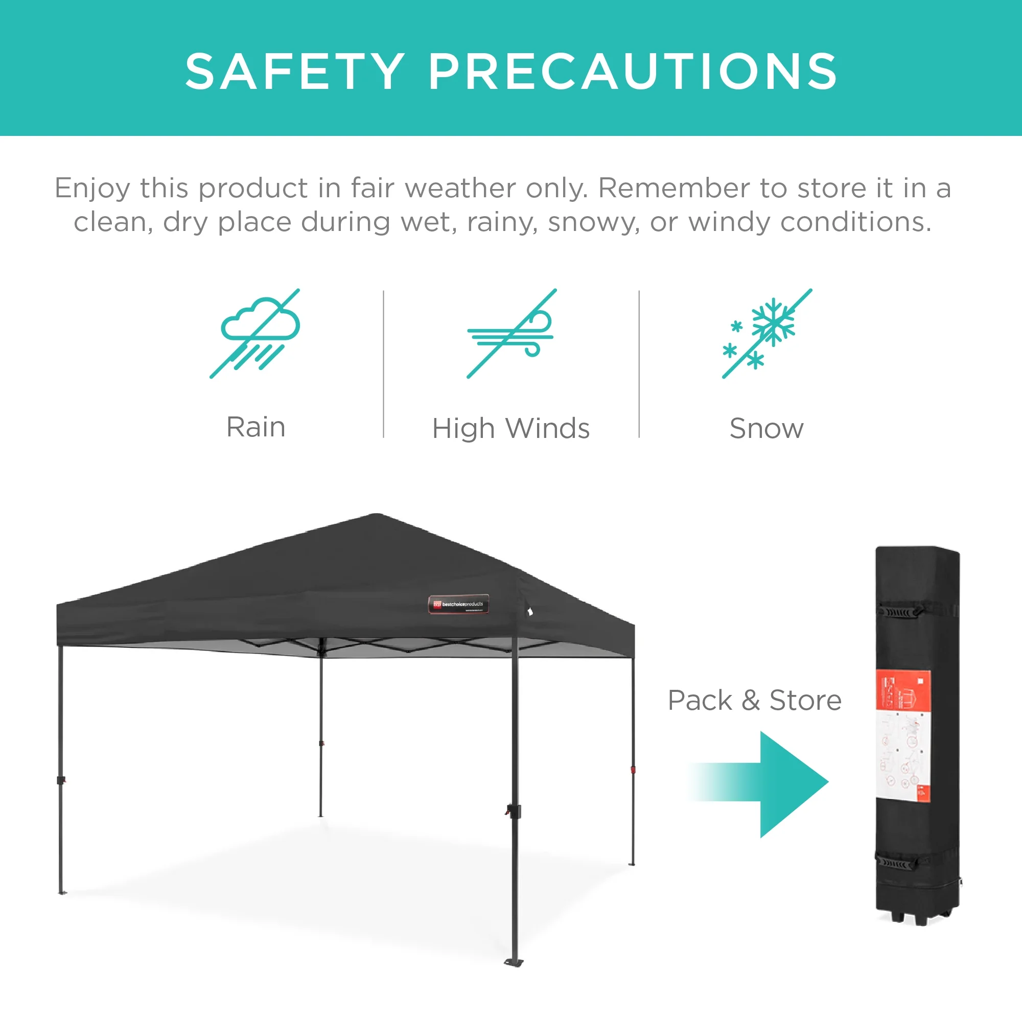 Best Choice Products 10x10ft Easy Setup Pop Up Canopy w/ 1-Button Setup, Wheeled Case, 4 Weight Bags - White - Image 249