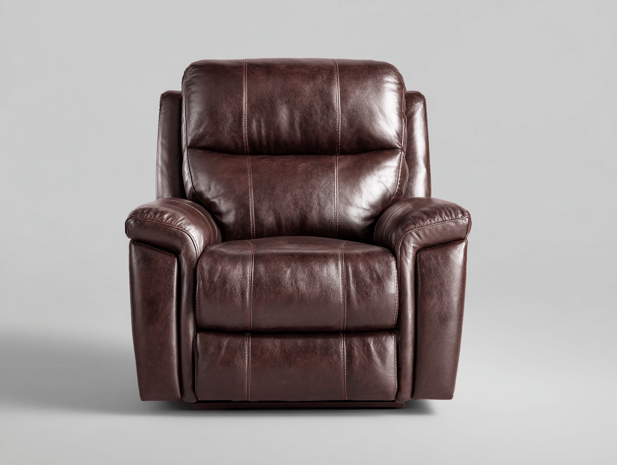 Sillón reclinable individual – cuero sintético – marrón oscuro – estilo contemporáneo