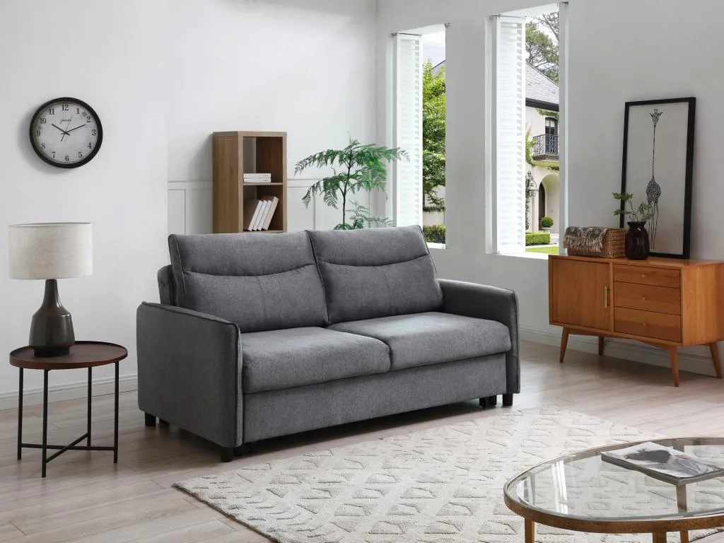 Sofá cama de 3 plazas de tela gris Hogarmini wbde67239