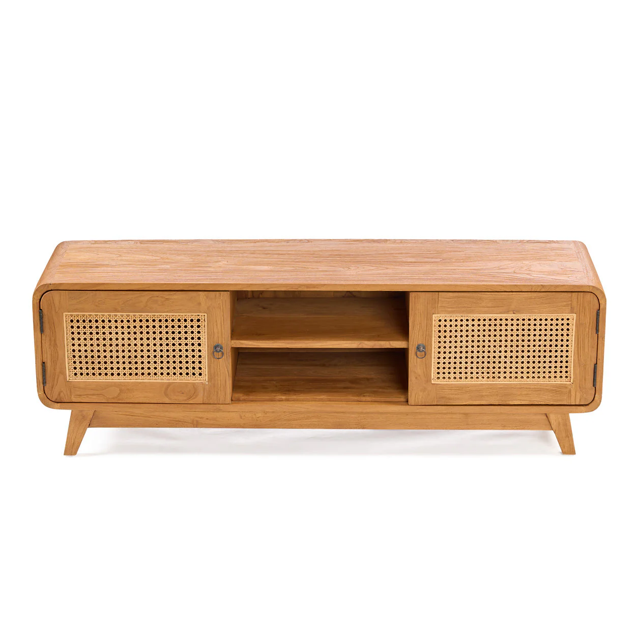 DUNE TV CABINET - NATURAL, TEAK & RATTAN