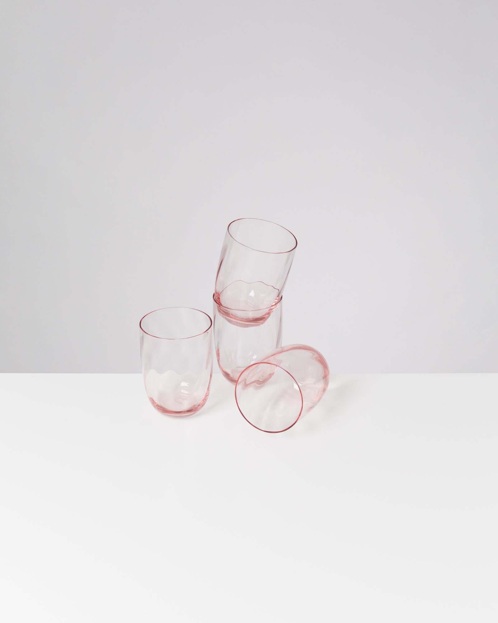 Calma Glas groß swirl rosé 4er-Set