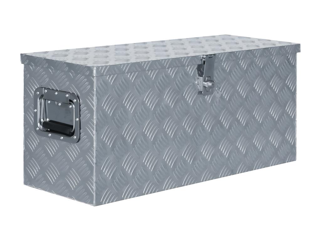 Maison Exclusive Caja de aluminio 80x30x35 cm plateada