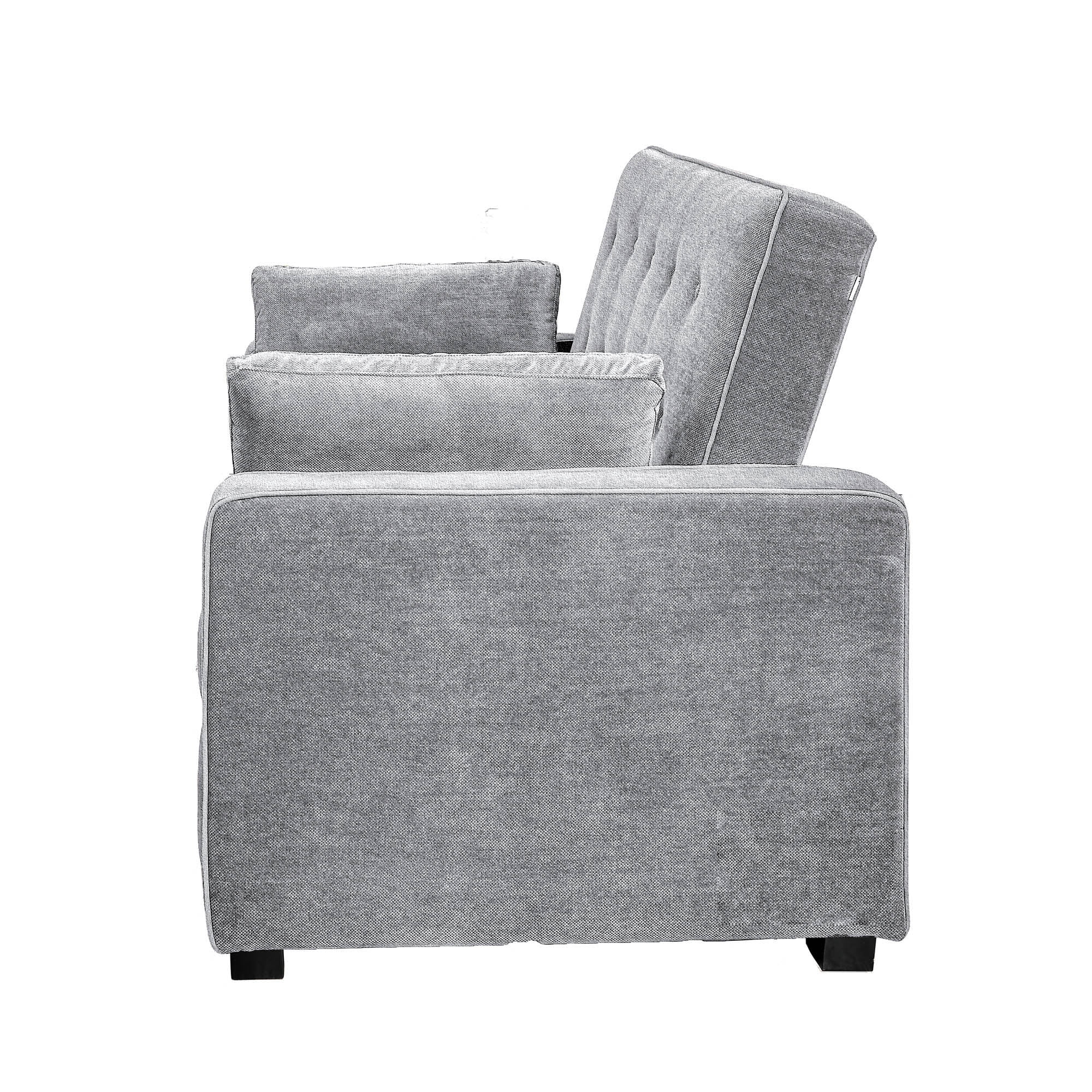 Serta Dream Convertibles Monroe Modern Polyester Convertible Queen Sofa Bed with Pillows Grey - Image 10