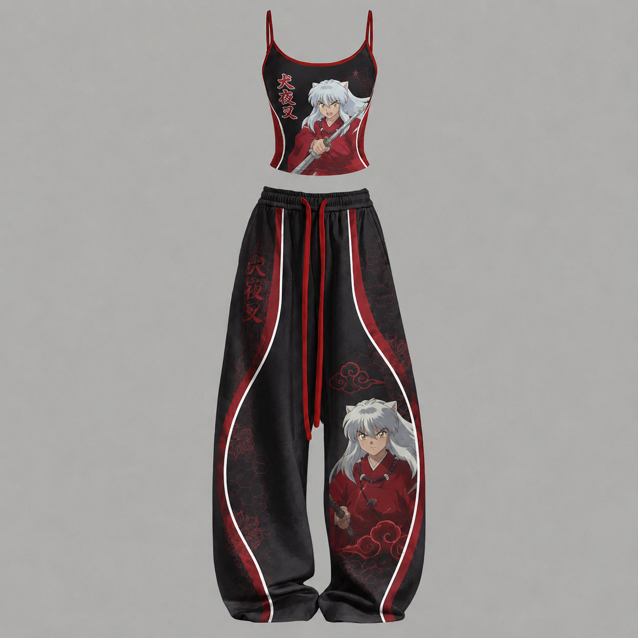 Inuyasha Top & Elasticated Trousers Two-Piece Set TeeThreads Sustain the Scene with Custom Apparel