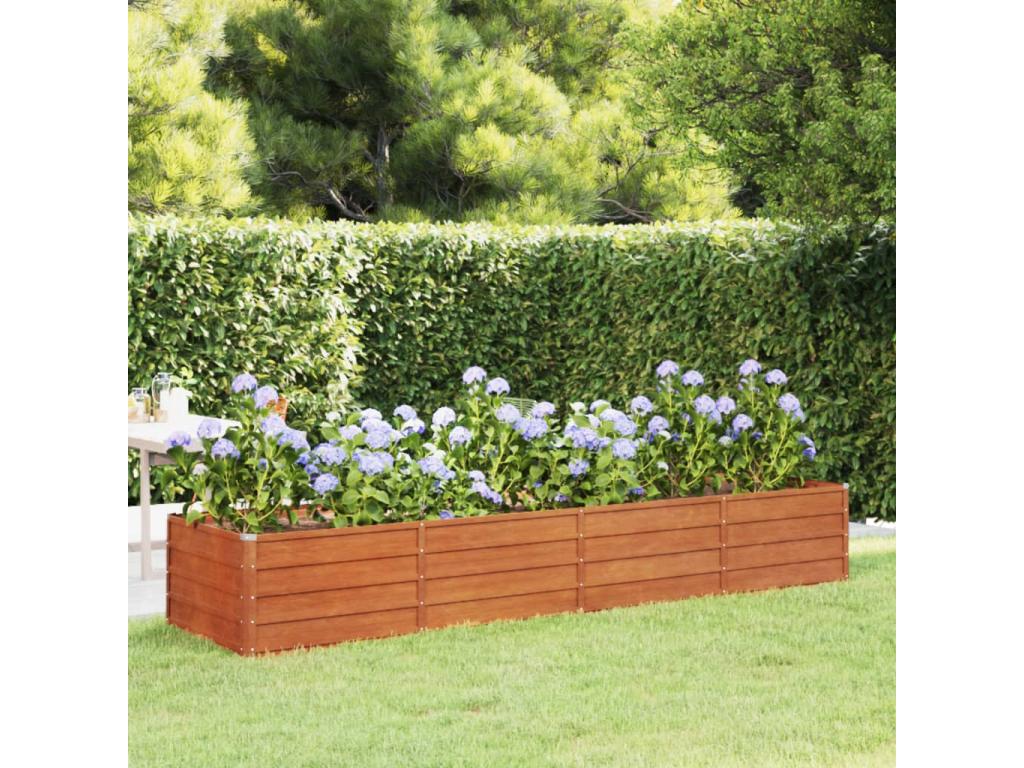 Arriate oxidado de acero corten 320x80x45 cm