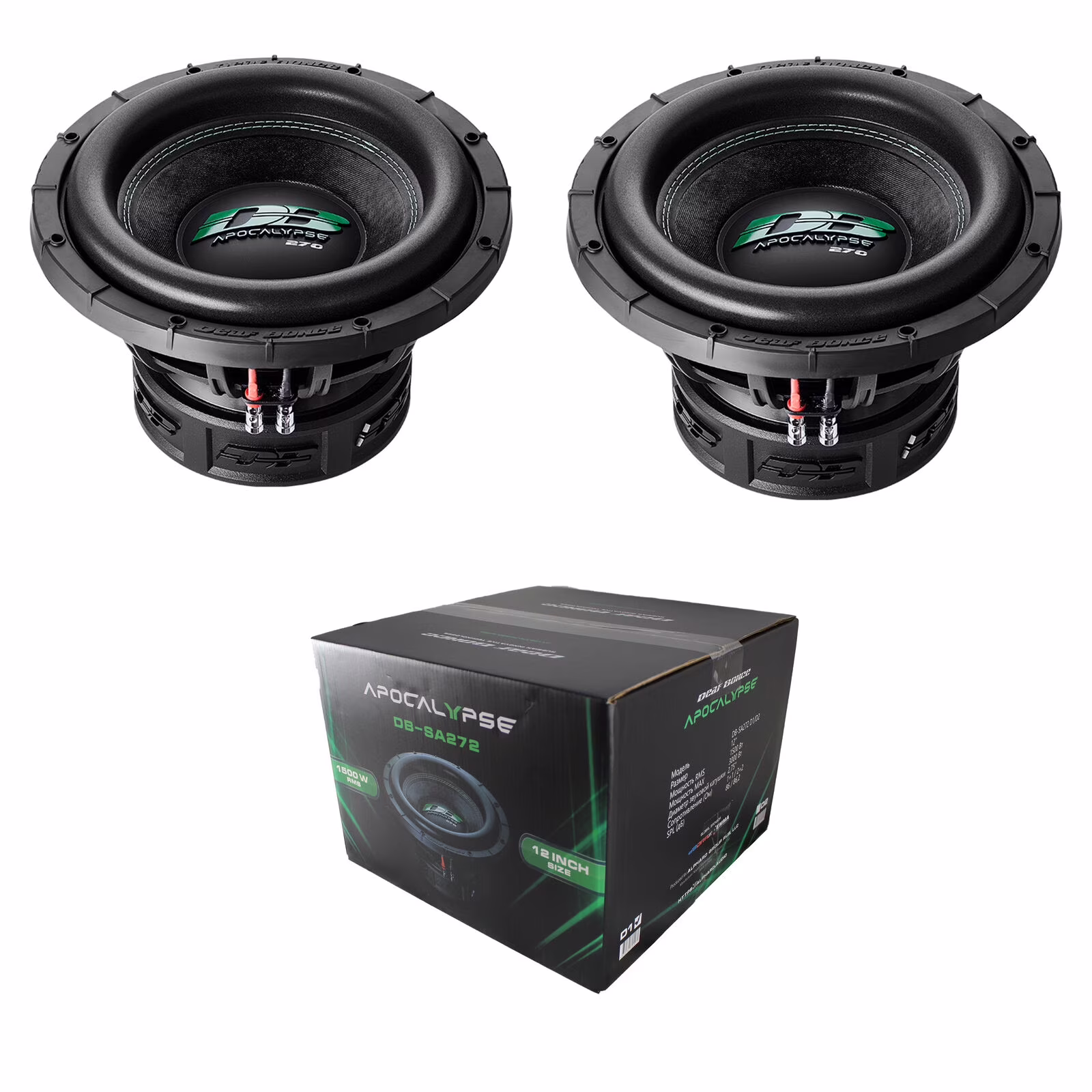 2 x Deaf Bonce Apocalypse DB - SA272 12" 1 - Ohm 6000W Subwoofer New