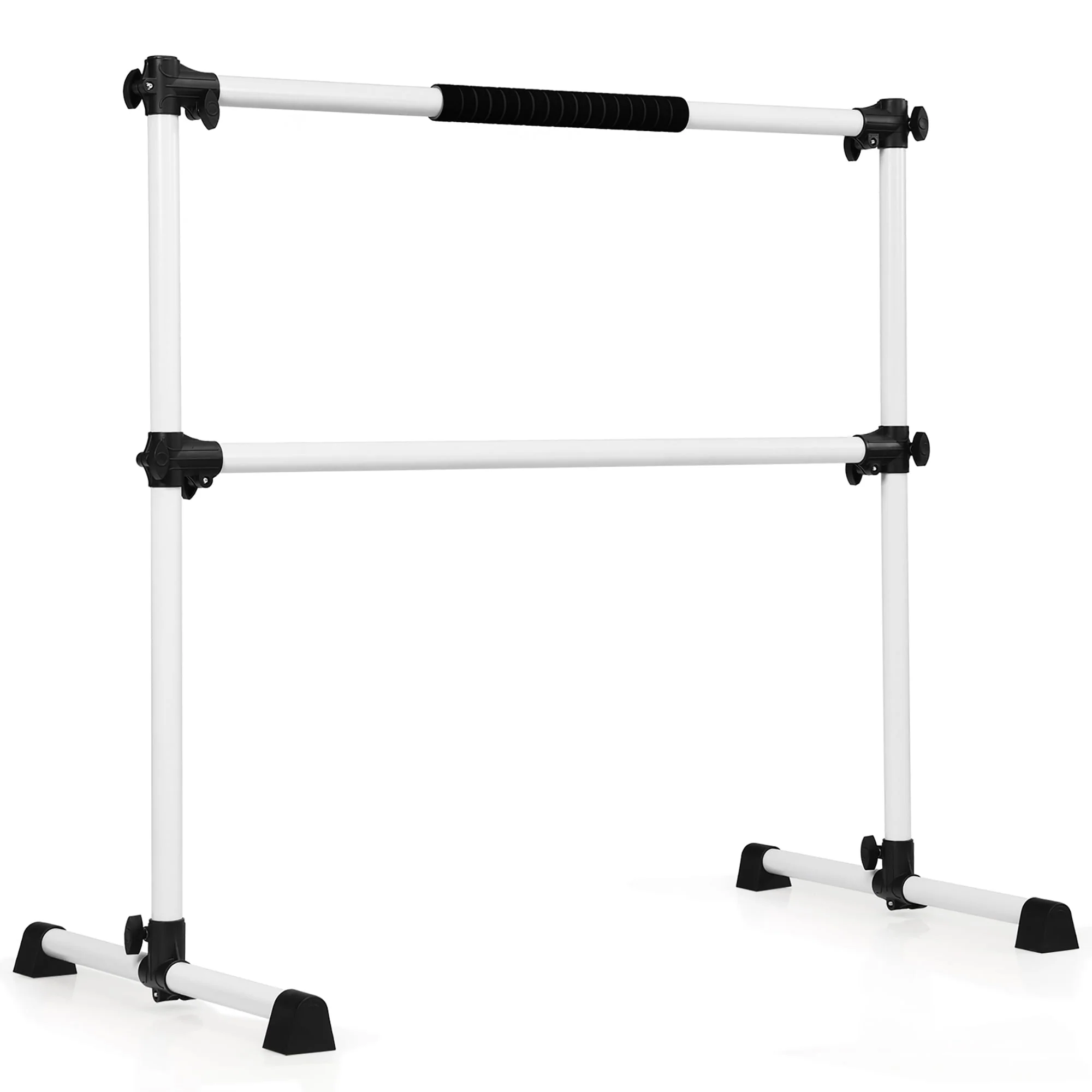 Goplus 4ft Portable Ballet Barre Freestanding Adjustable Double Dance Bar Silver - Image 10