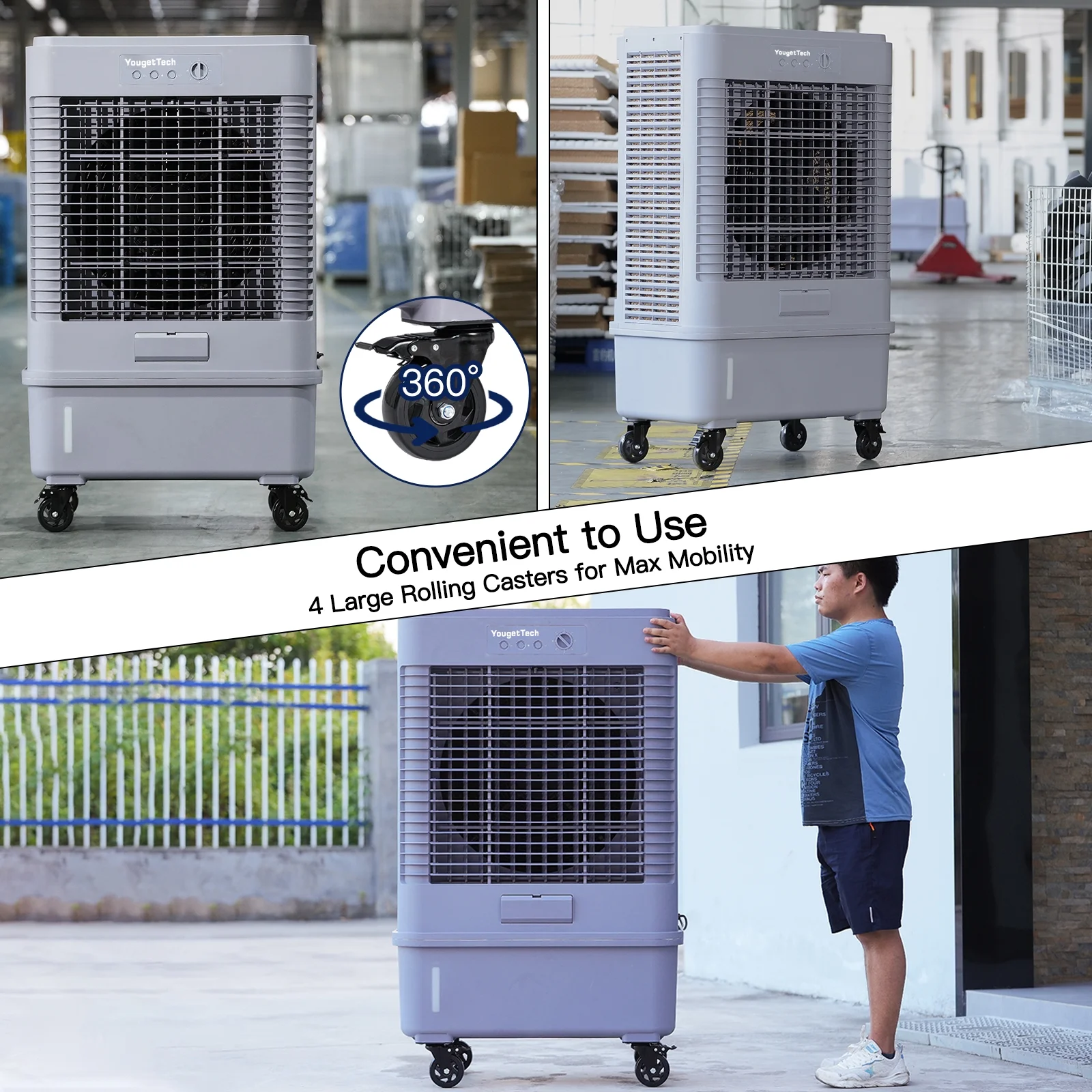YougetTech 37'' Portable 3000CFM Evaporative Air Cooler - Image 34