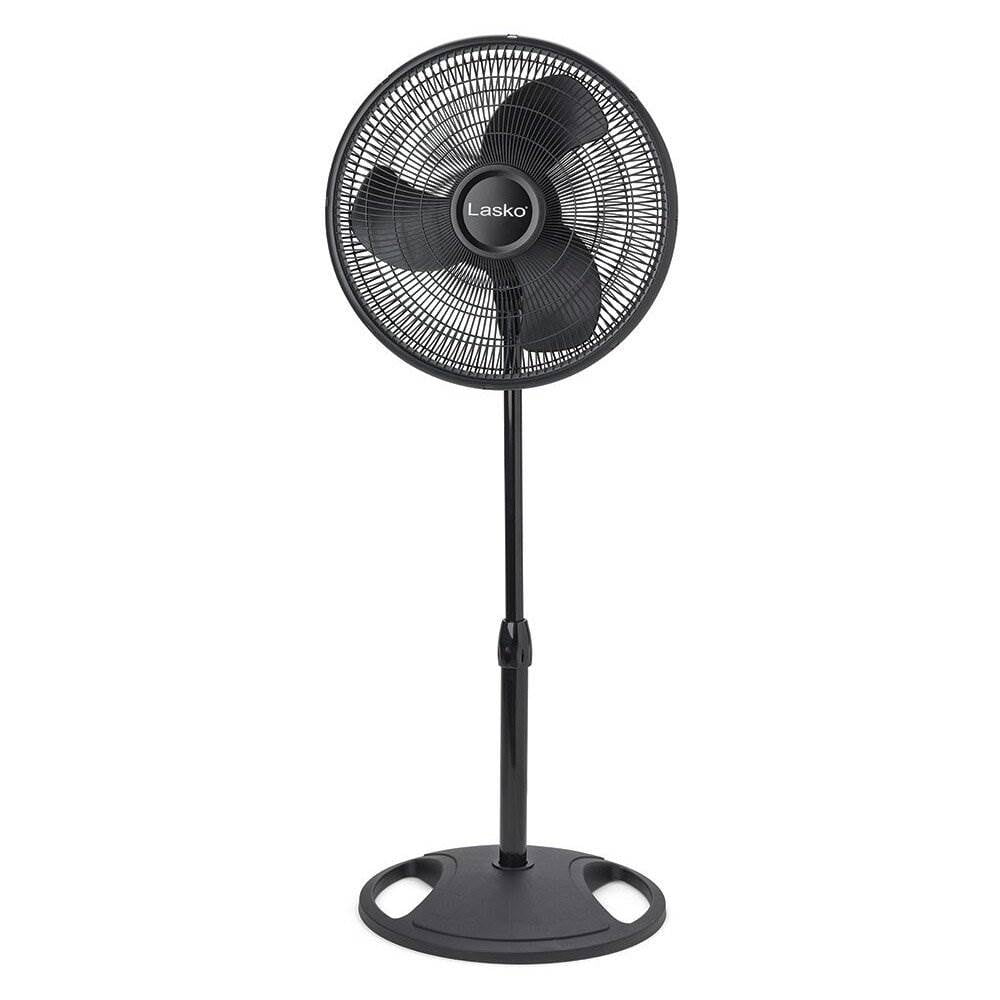 Lasko 16" Oscillating 3 Speed Adjustable Pedestal Stand Fan, Black (2 Pack) - Image 2