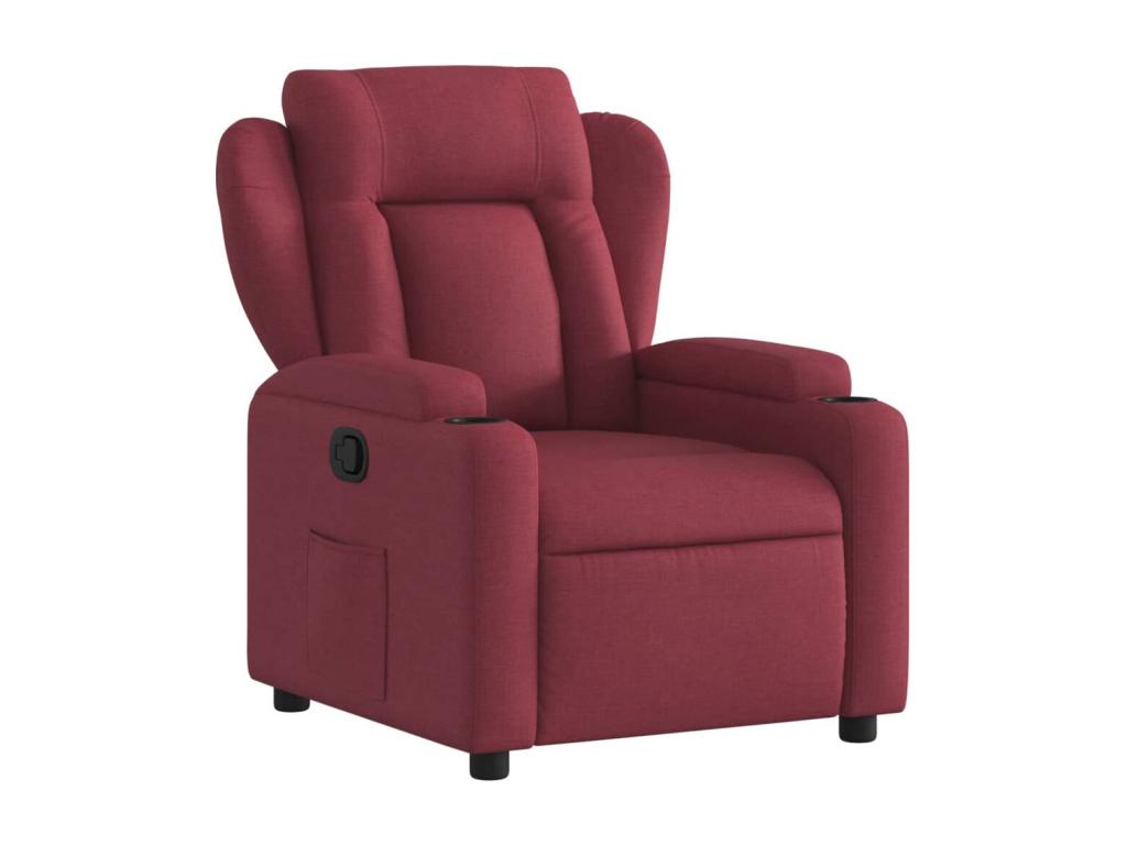 Sillón reclinable de tela rojo tinto