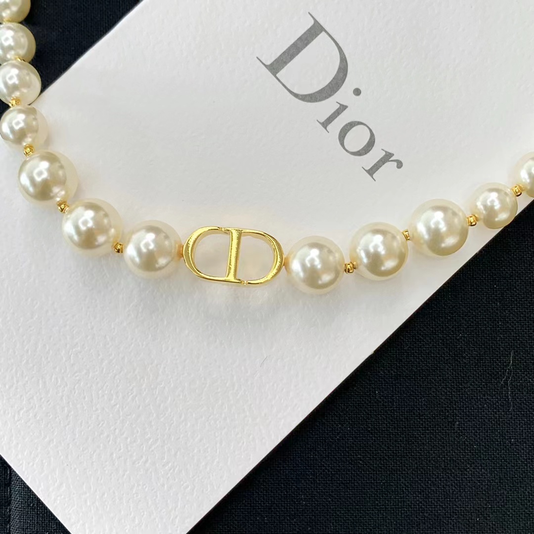 Dior CD Pendant Pearl Choker Necklace - Original Replica Club