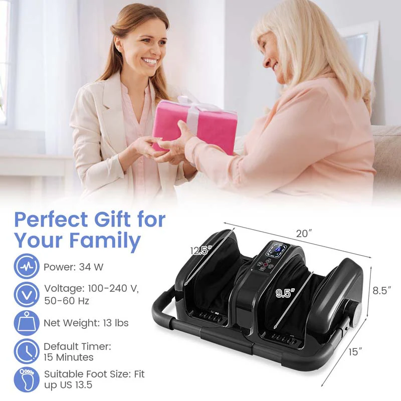 Eletriclife Foot and Calf Massager with Heat Shiatsu Deep Kneading Rolling Smart Electric Leg Massager