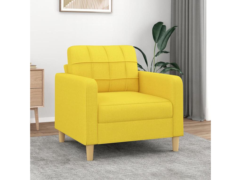 Sillón de tela amarillo claro 60 cm