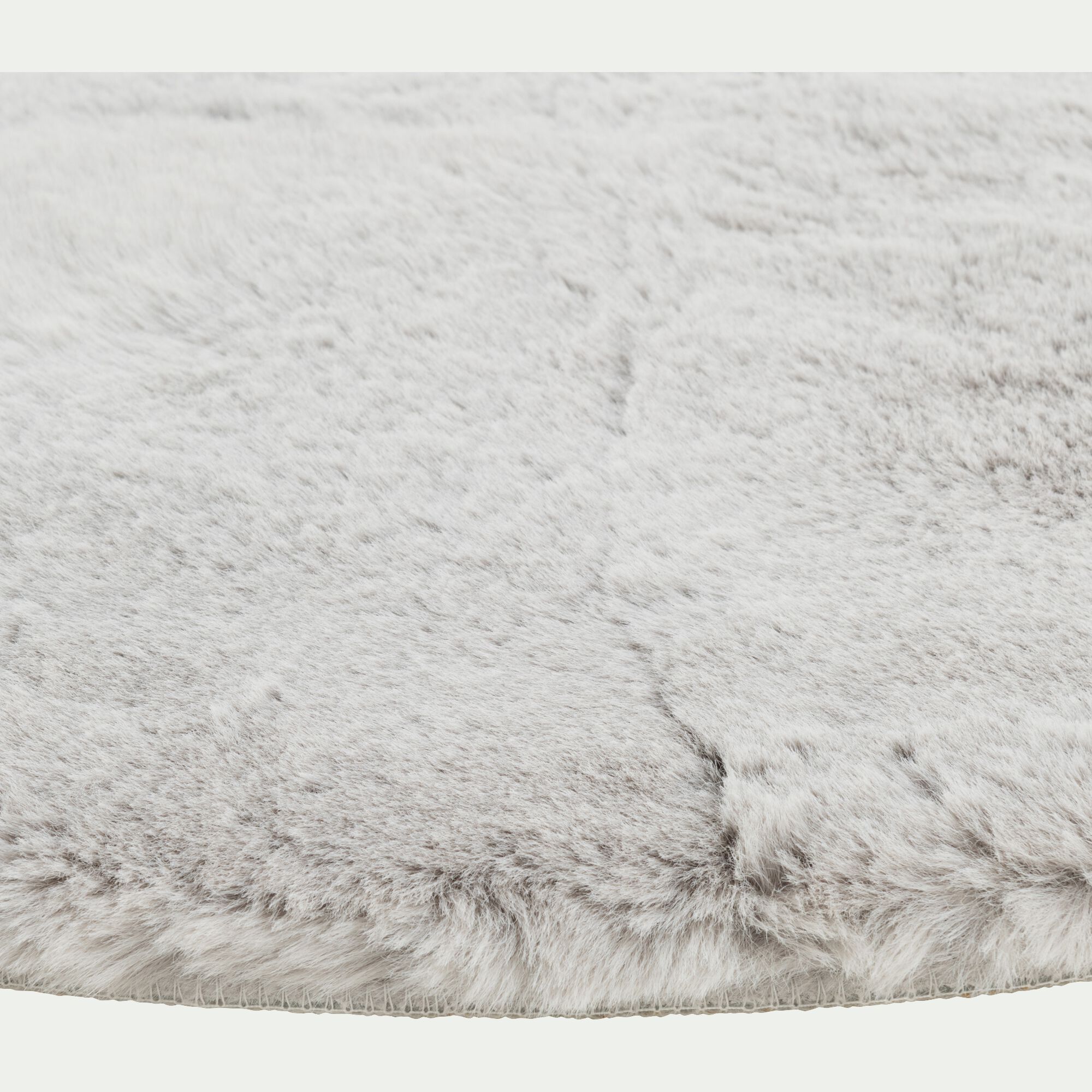 JOUVE - Tapis imitation fourrure - gris D120cm