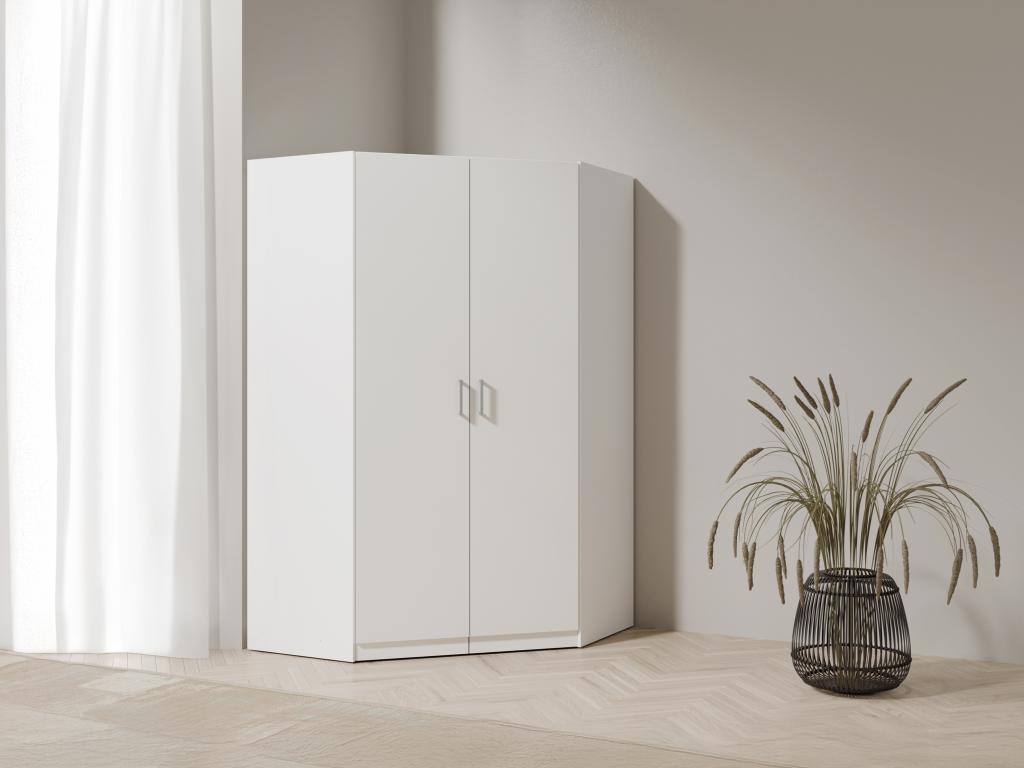Armario esquinero de 2 puertas - blanco