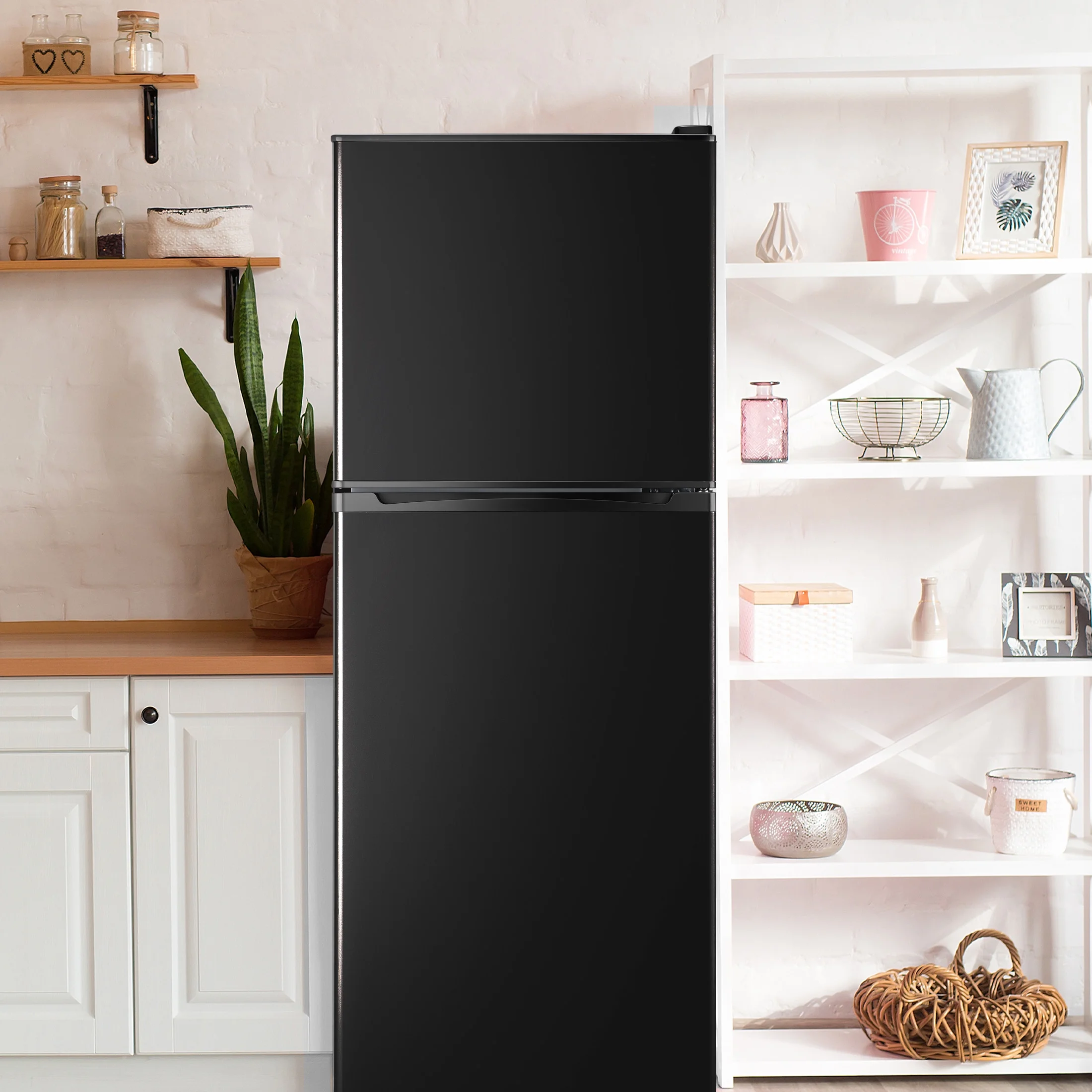 4.5 Cu. ft. Compact Refrigerator 2 Door with Freezer,5 Adjustable Thermostat & 4 Removable Glass Shelves - Image 16